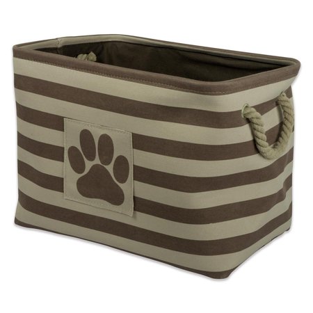 CONVENIENCE CONCEPTS 17.5 x 12 x 15 in. Polyester Pet Rectangle Storage Bin Stripe With Paw Patch, Brown - Large HI2567749